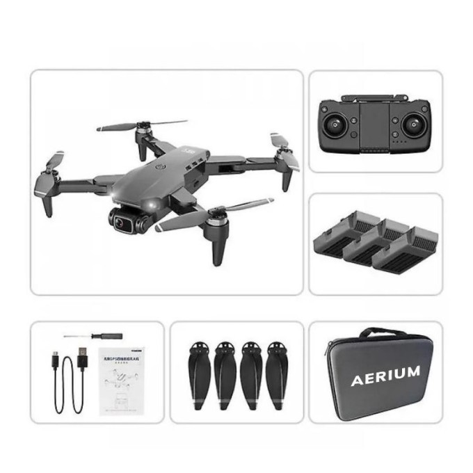 Dron AERIUM L900 GPS 4K čierny – 3 batérie