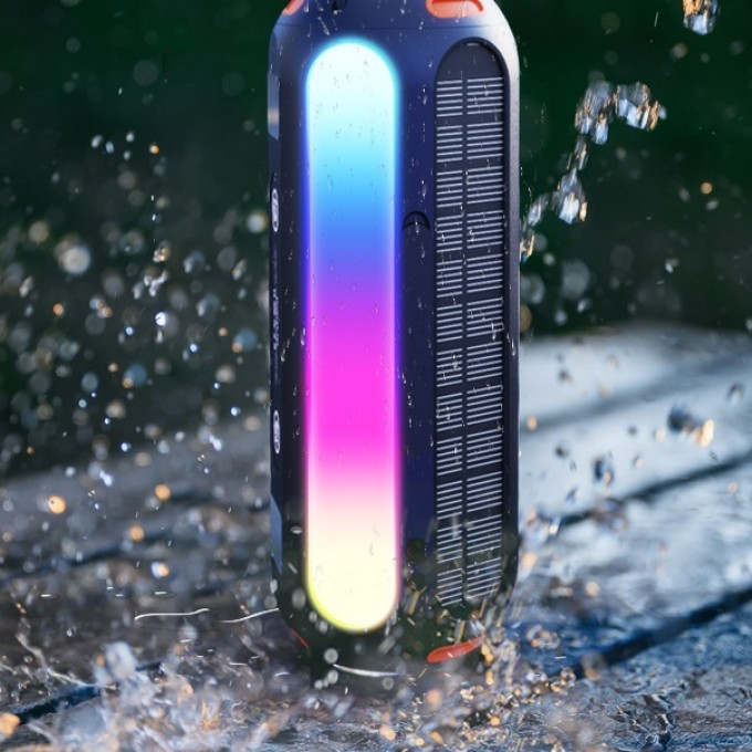 Prenosný Bluetooth reproduktor so solárnym panelom AERIUM T5000 LED TWS