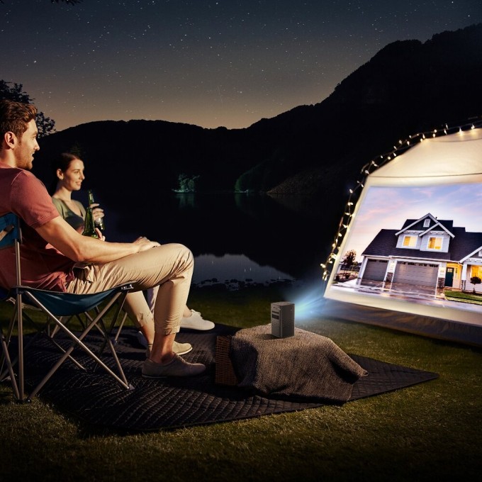 Mini prenosný projektor s batériou AERIUM P8000 DLP Wi-Fi Super Bass