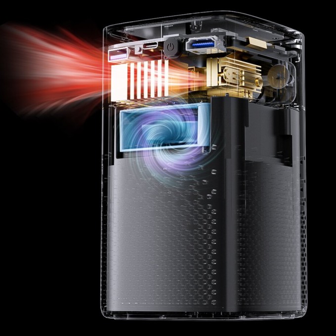 Mini prenosný projektor s batériou AERIUM P8000 DLP Wi-Fi Super Bass