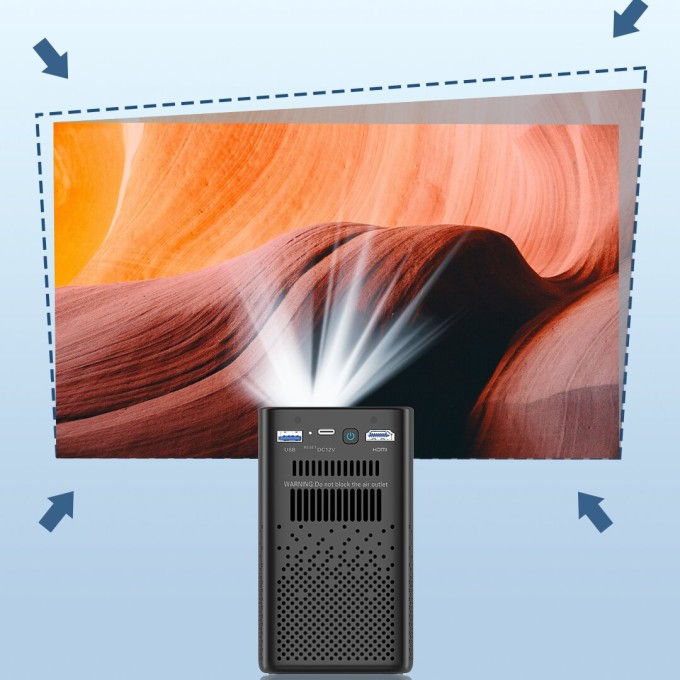 Mini prenosný projektor s batériou AERIUM P8000 DLP Wi-Fi Super Bass