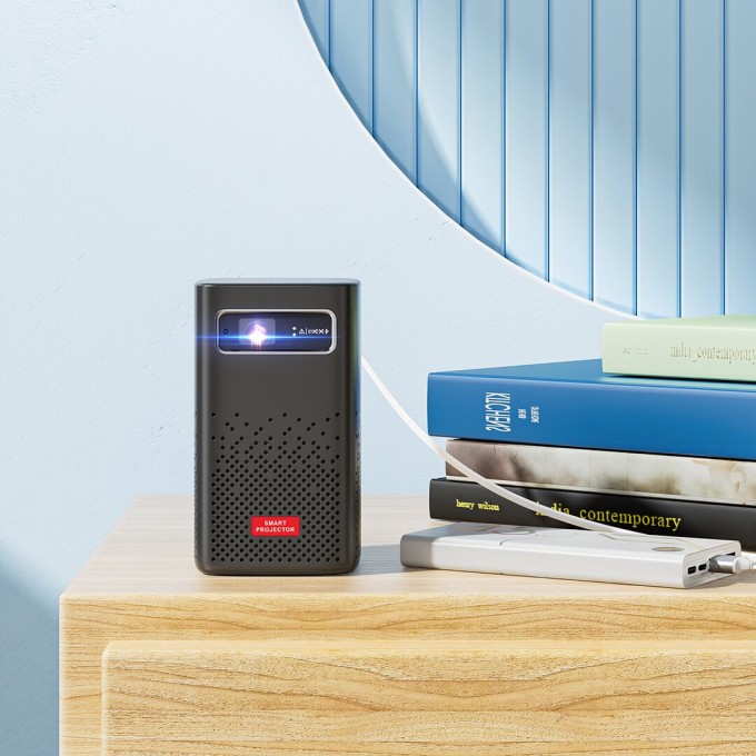 Mini prenosný projektor s batériou AERIUM P8000 DLP Wi-Fi Super Bass